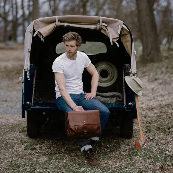 Satchel & Page Slim Italian Leather Mailbag laptop workbag luxury quality - Picture 16 of 17